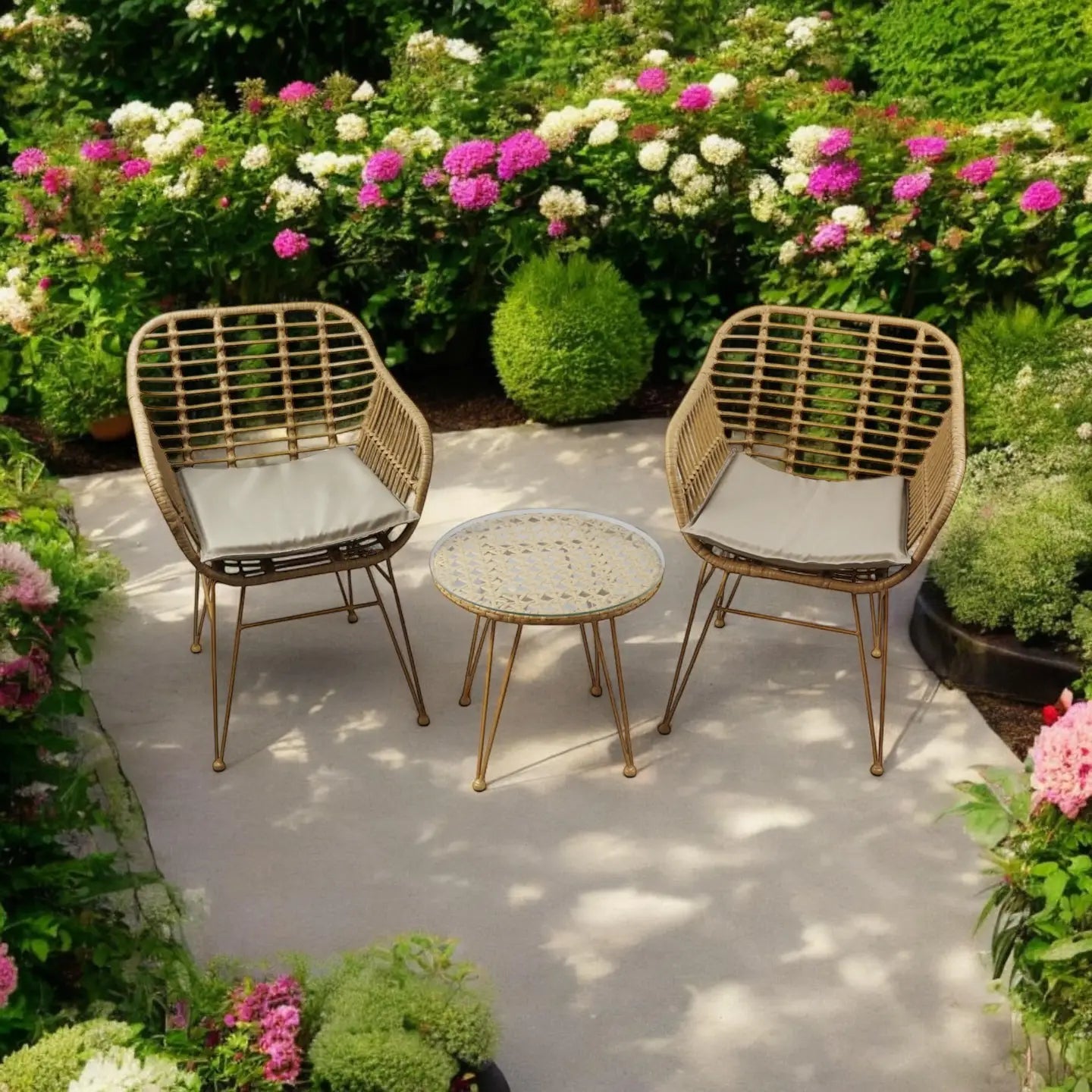 Salon de Jardin en Rotin - 2 personnes